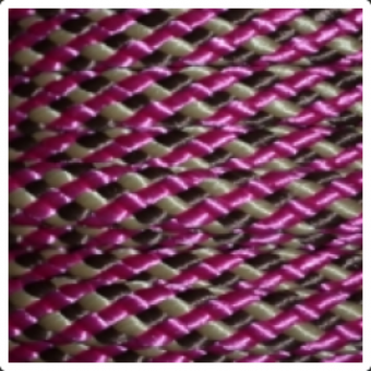 PPM touw 8 mm oud roze/donkerbruin/beige streep